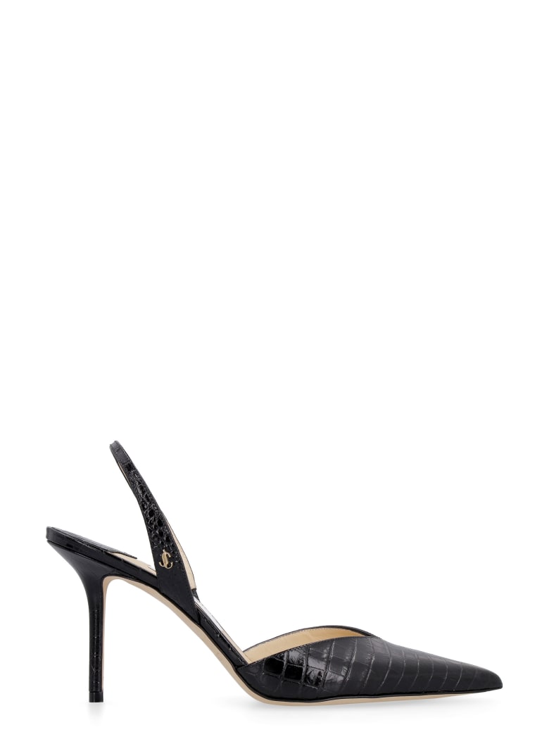 Jimmy Choo Thandi 85 Leather Slingback Pumps - black