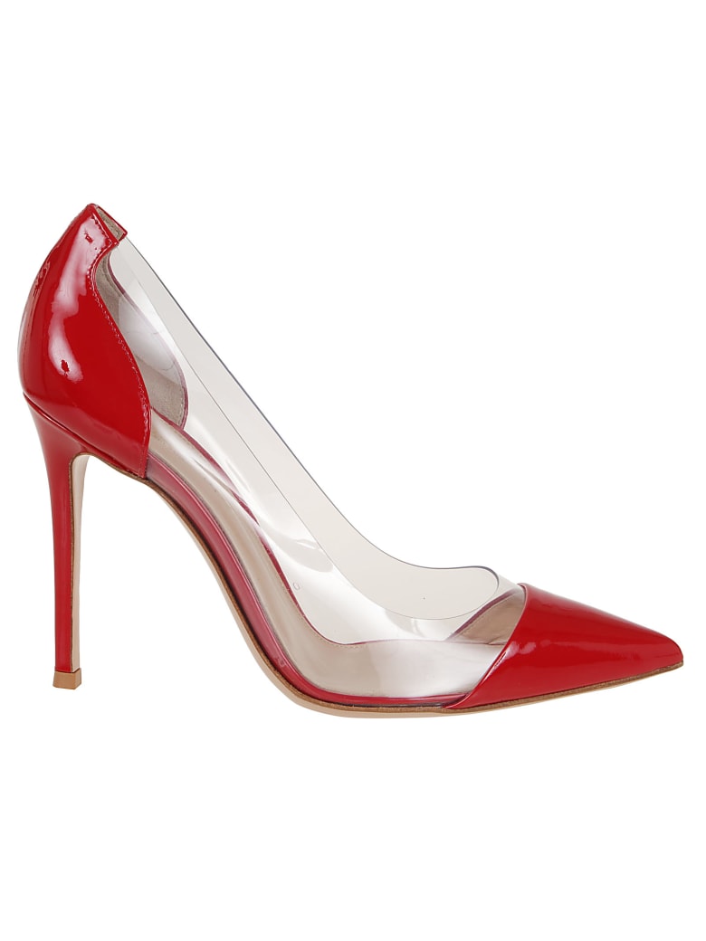 gianvito rossi red plexi pumps