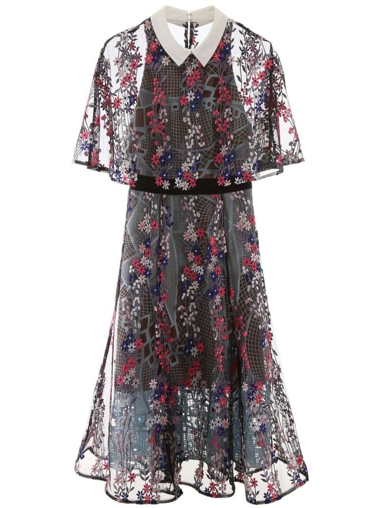 self portrait floral midi dress