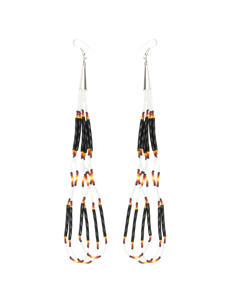 Jessie Western Small Beaded Earrings - BLACK (Black)
