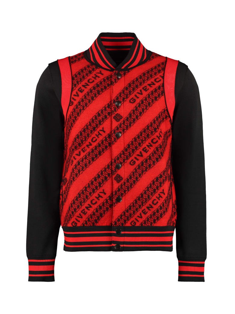 Givenchy Jacquard Bomber Jacket - red