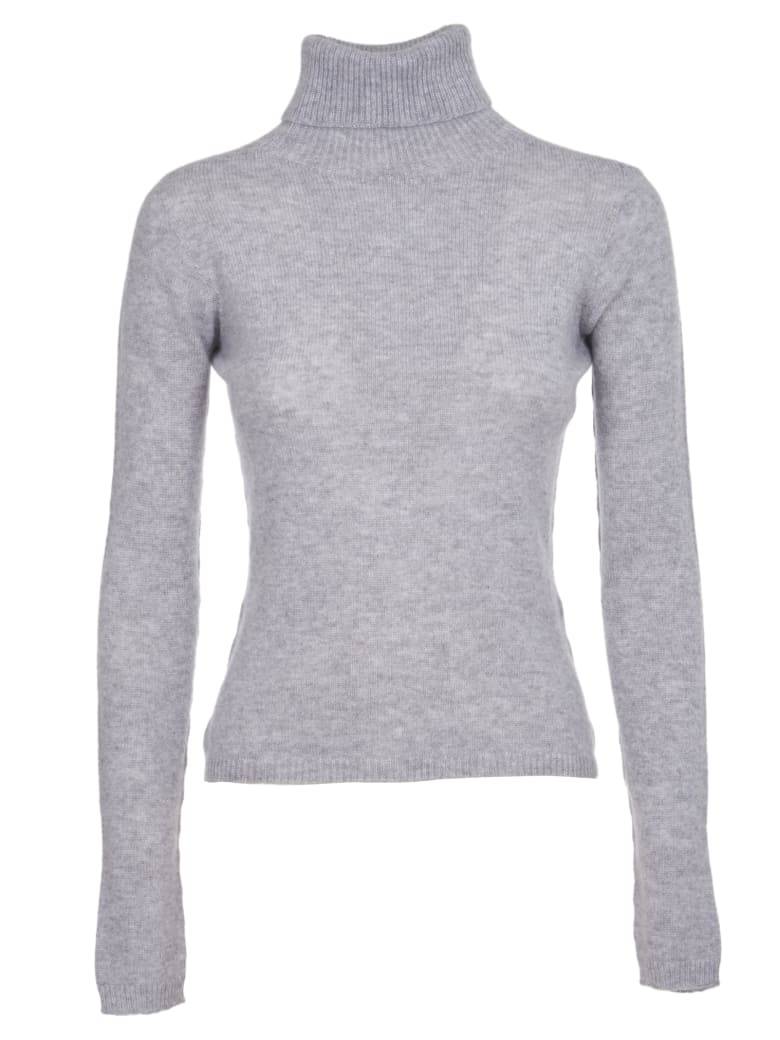 Pink Memories Grey Cashmere Turtleneck - Grey