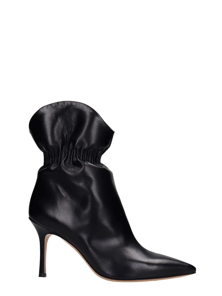 The Seller High Heels Ankle Boots In Black Leather - black