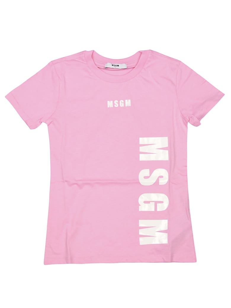 MSGM Printed Logo Short Sleeve T-shirt | italist, ALWAYS LIKE A SALE