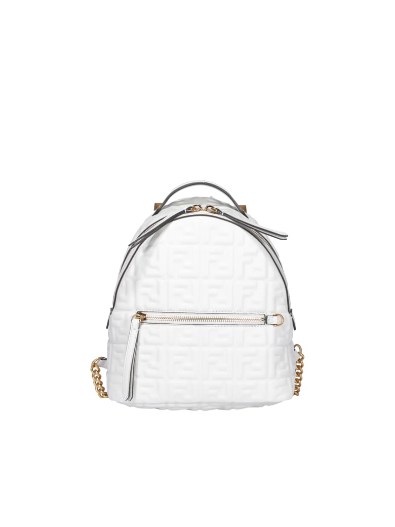 Fendi Ff Mini Backpack - Bianco