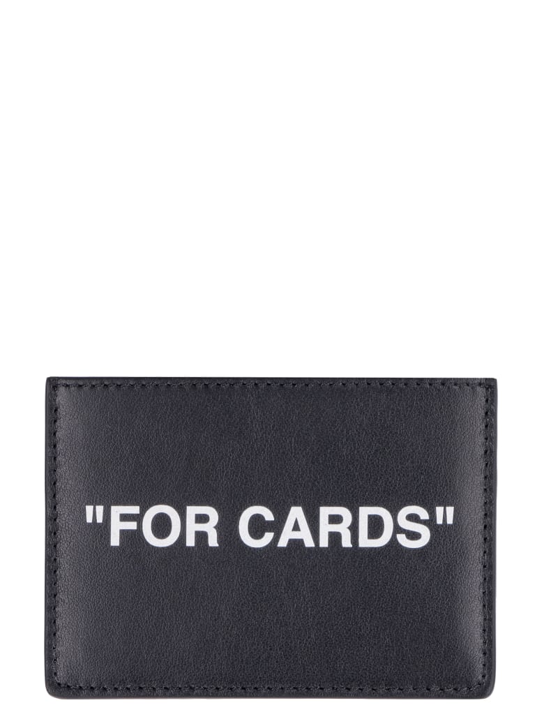 Off-White Leather Card Holder - Nero