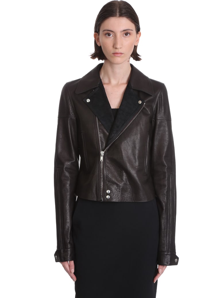 Rick Owens Dracubiker Leather Jacket In Black Leather - black