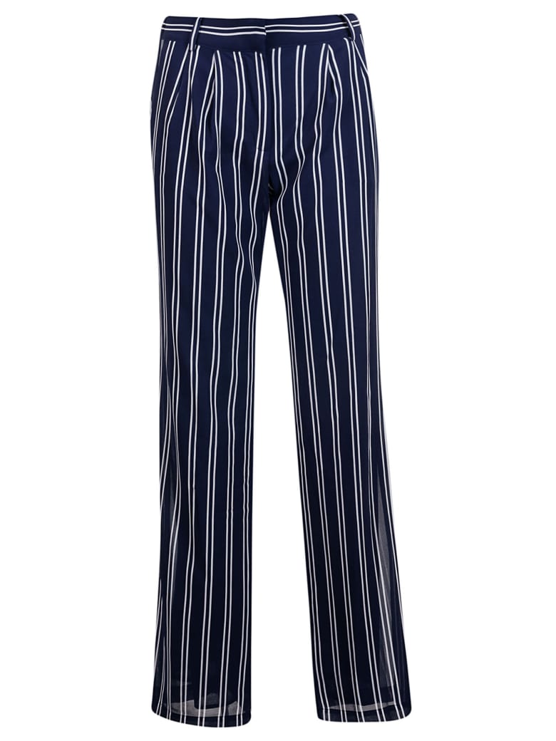 blue and white striped michael kors