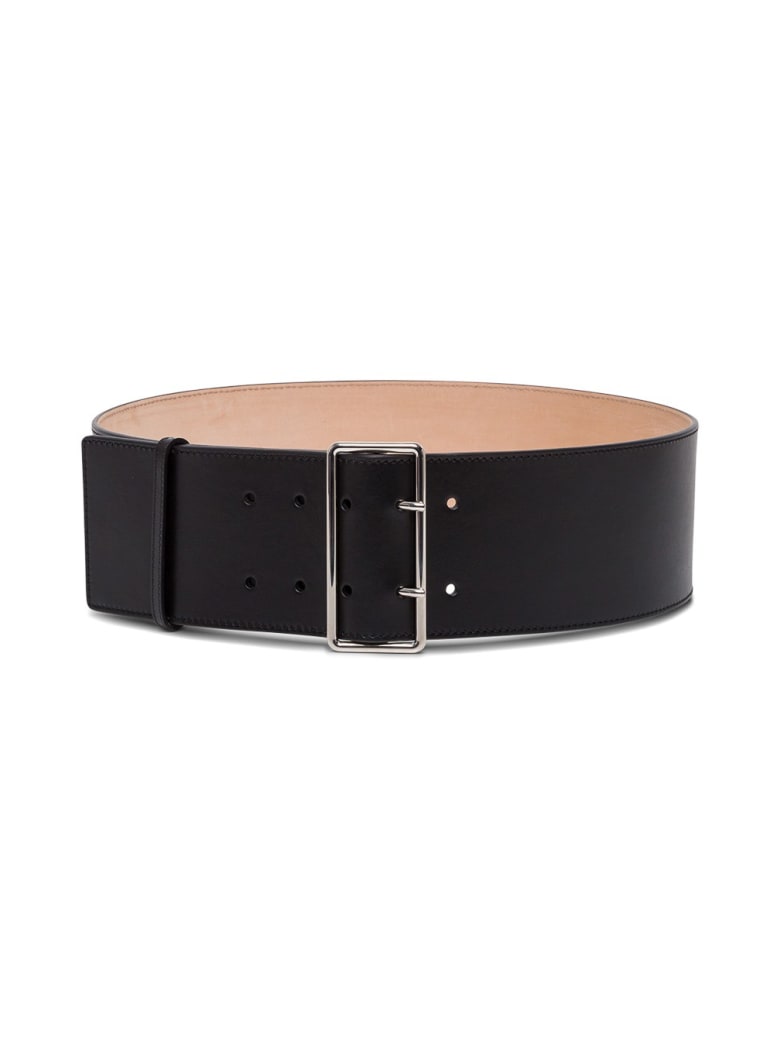 Alexander McQueen Military Belt In Black Leather - Black
