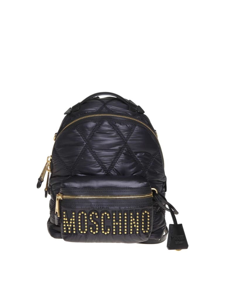 moschino quilted nylon backpack