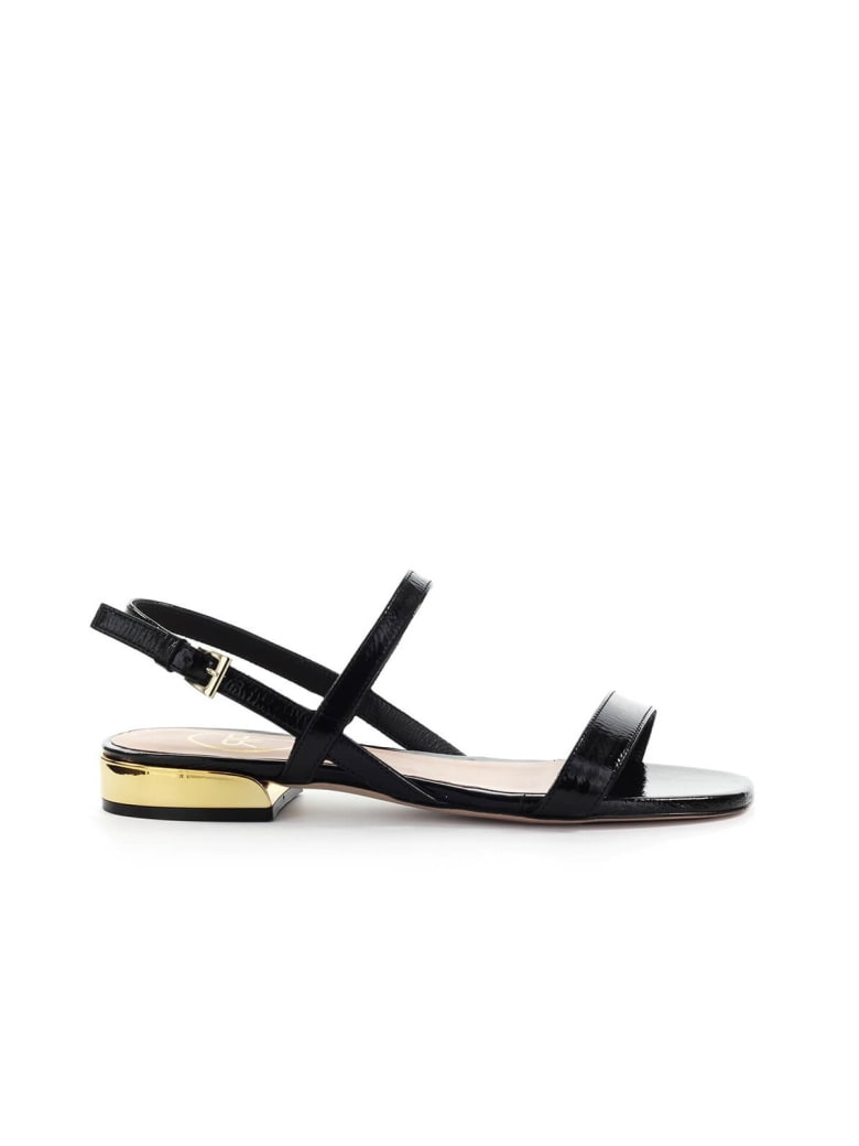 Roberto Festa Boita Ibiza Black Flat Sandal - Nero