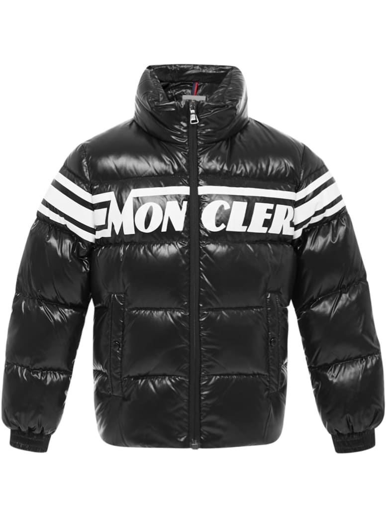 moncler shiny black coat