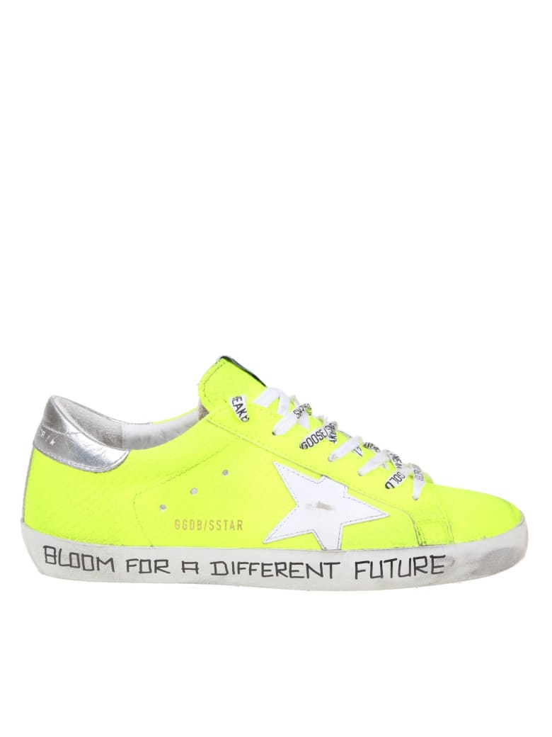 Golden Goose Super-star In Fluo Yellow Leather - White/Yellow