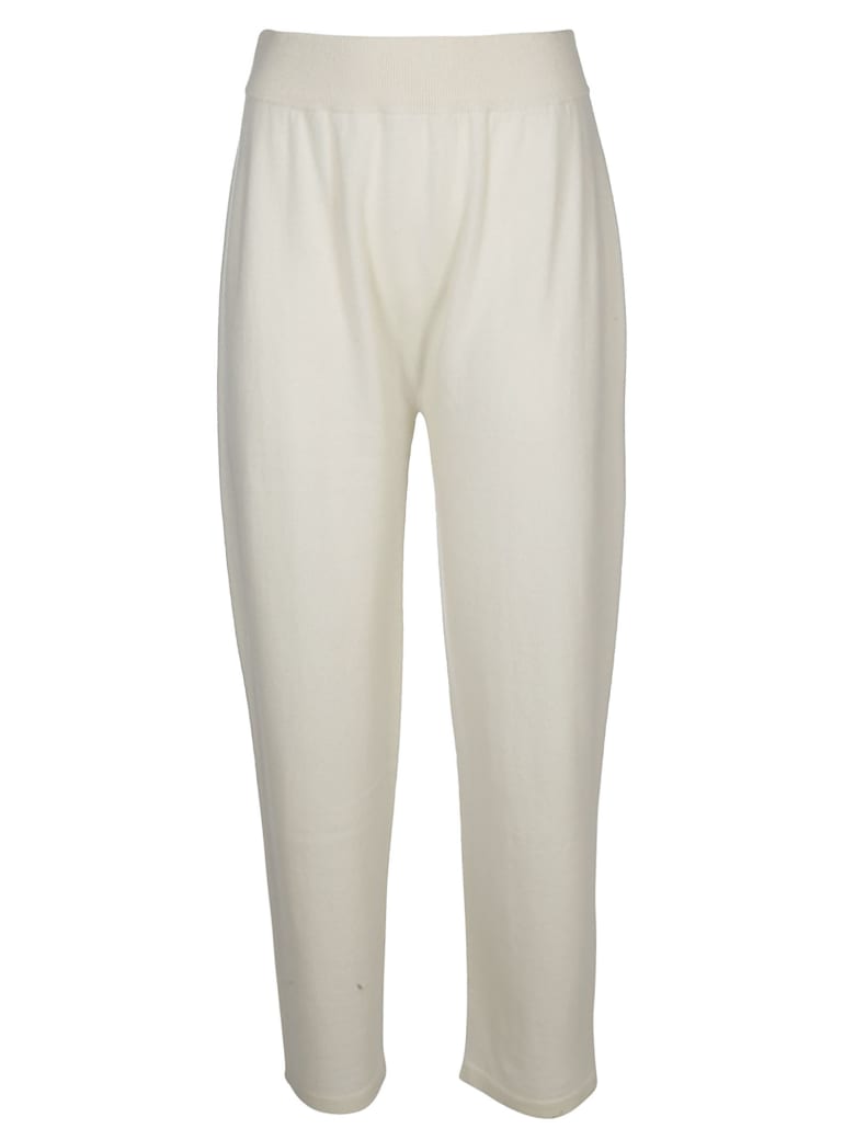 Agnona White Cashmere Track Pants - White