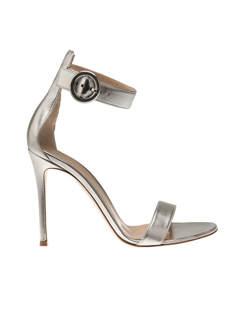 Gianvito Rossi Portofino 105 Silvery Sandal - Silver
