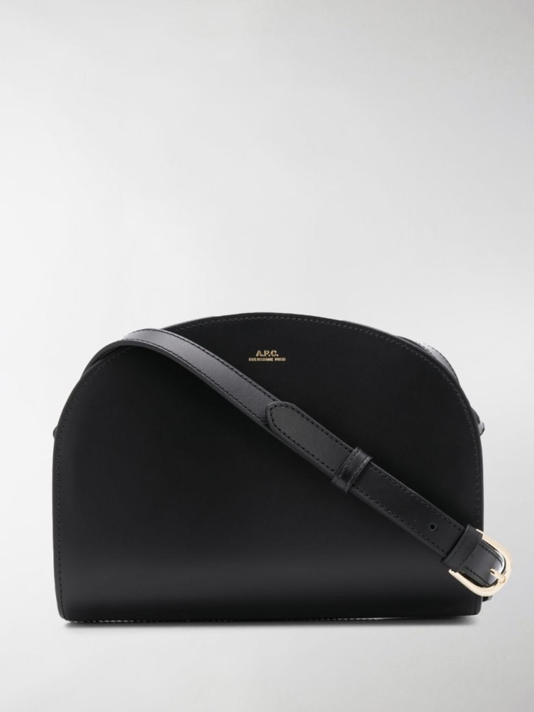A.P.C. Leather Demi-lune Crossbody Bag - Black