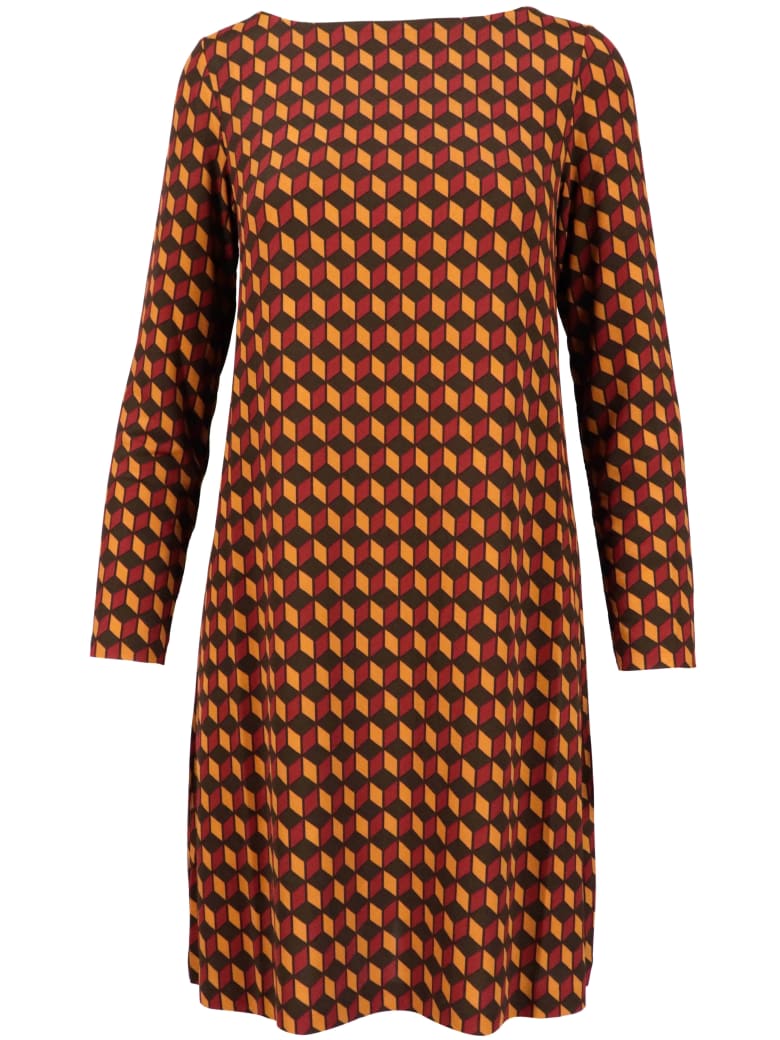 Malìparmi Ice Cube Dress - RED / BEIGE