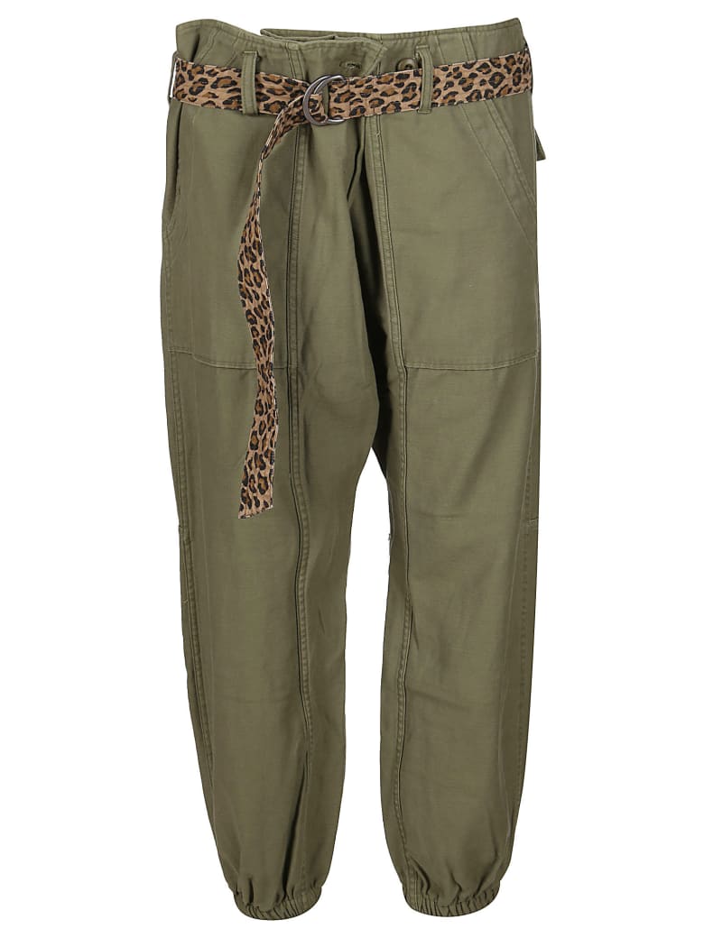 R13 Olive Green Cotton Trousers - Olive