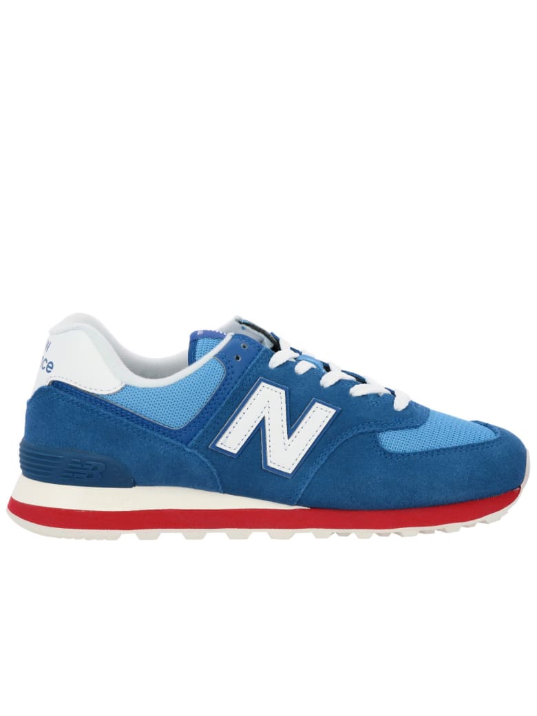 new balance blue suede 574 sneakers