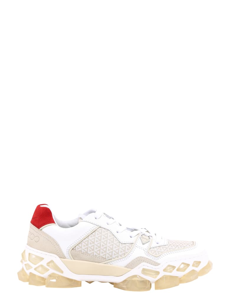 Jimmy Choo Lace-up Sneakers With Ribbon - White