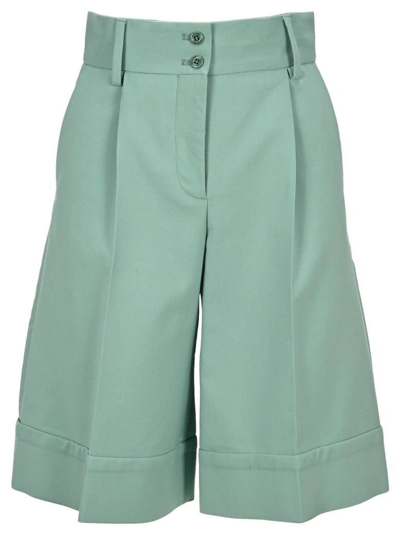 See by Chloé See By Chloe' Flared Shorts - BERYL GREEN