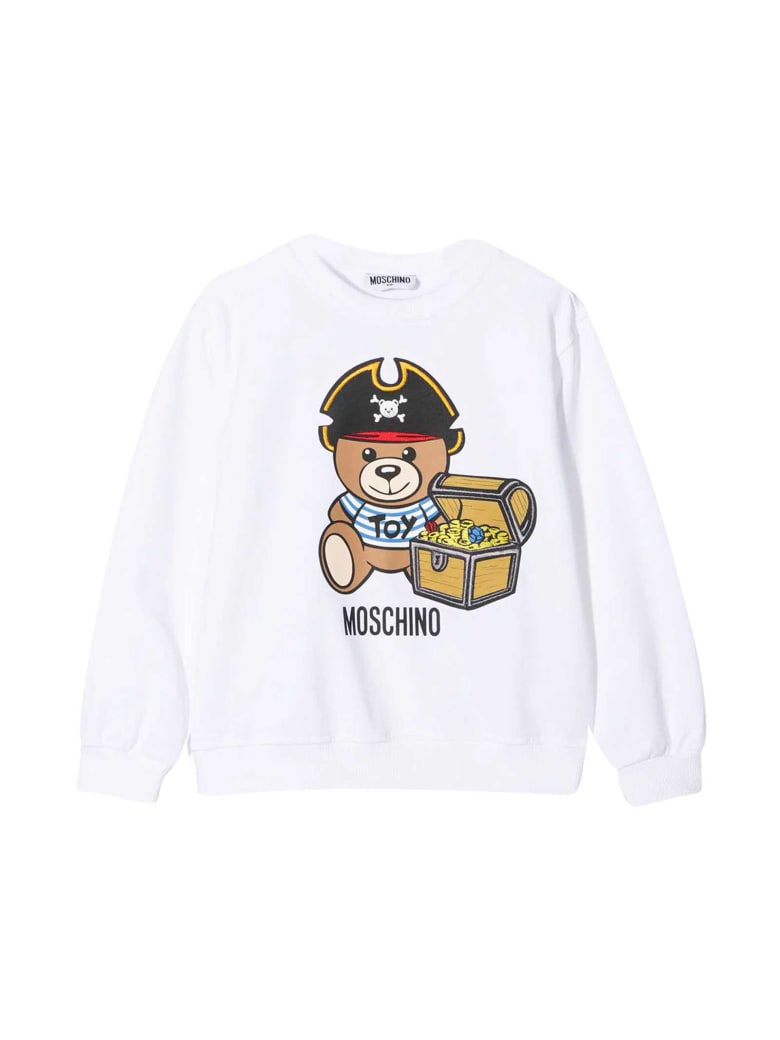 Moschino White Sweatshirt With Toy Print - Bianco