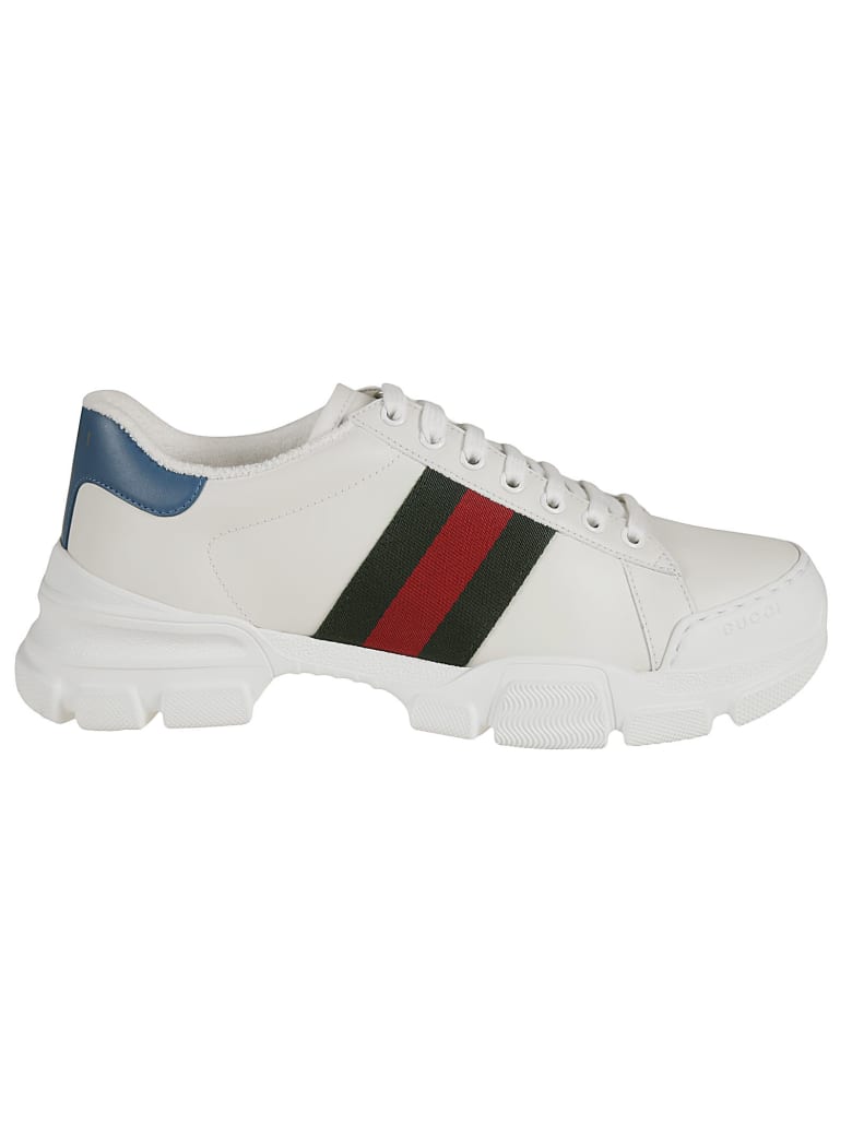 Gucci Web Stripe Detail Sneakers - White