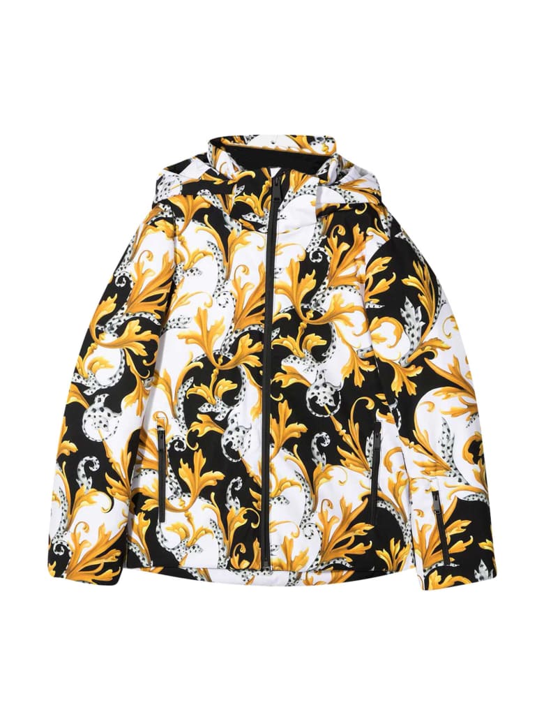 Young Versace Patterned Down Jacket - Multicolor