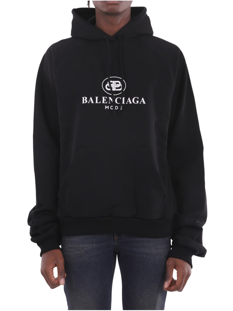 balenciaga black mode logo hoodie