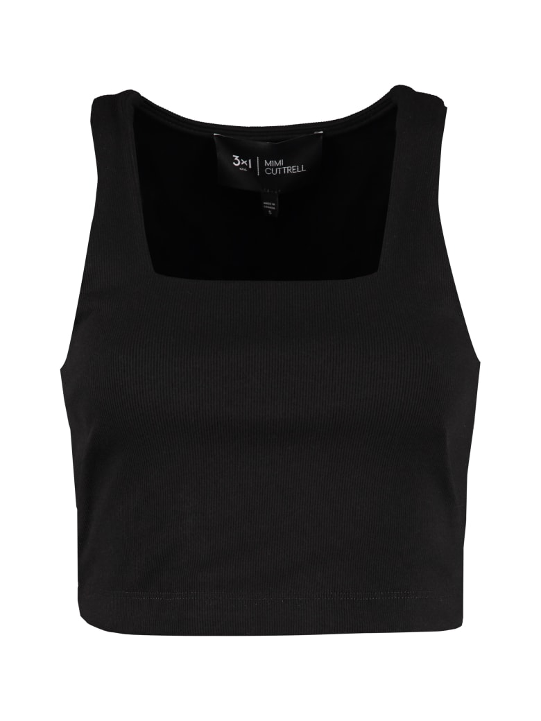 3x1 3x1 And Mimi Cuttrell - Cotton Blend Crop Top - black