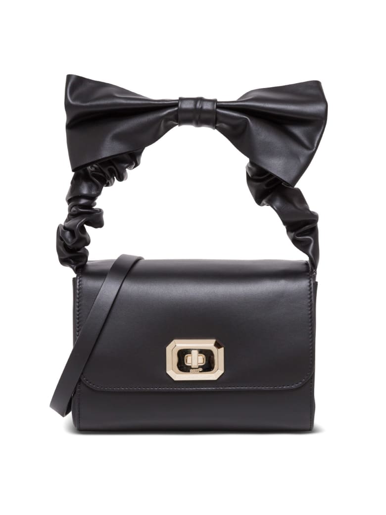 RED Valentino Black Leather Handbag With Bow - Black