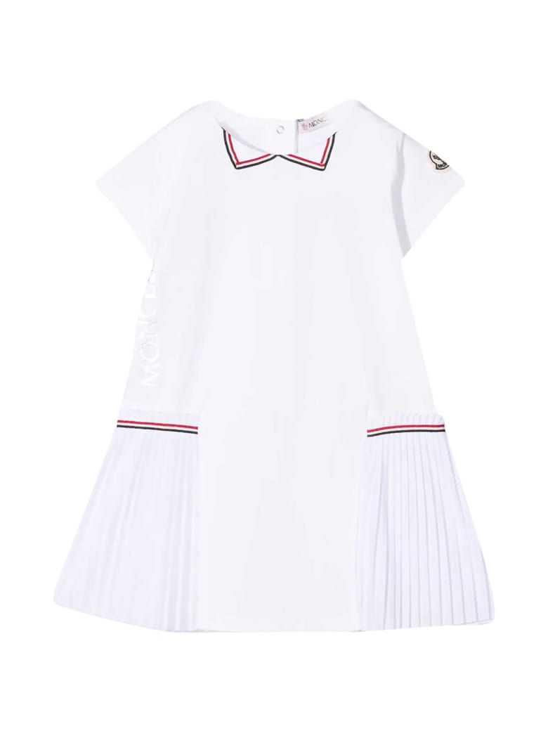 Moncler White Flared Dress - Bianco