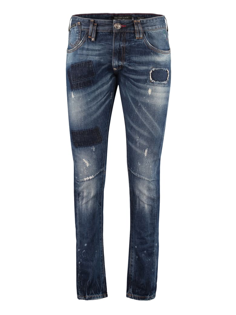 Philipp Plein Patch Detail Milano Cut Jeans - Denim