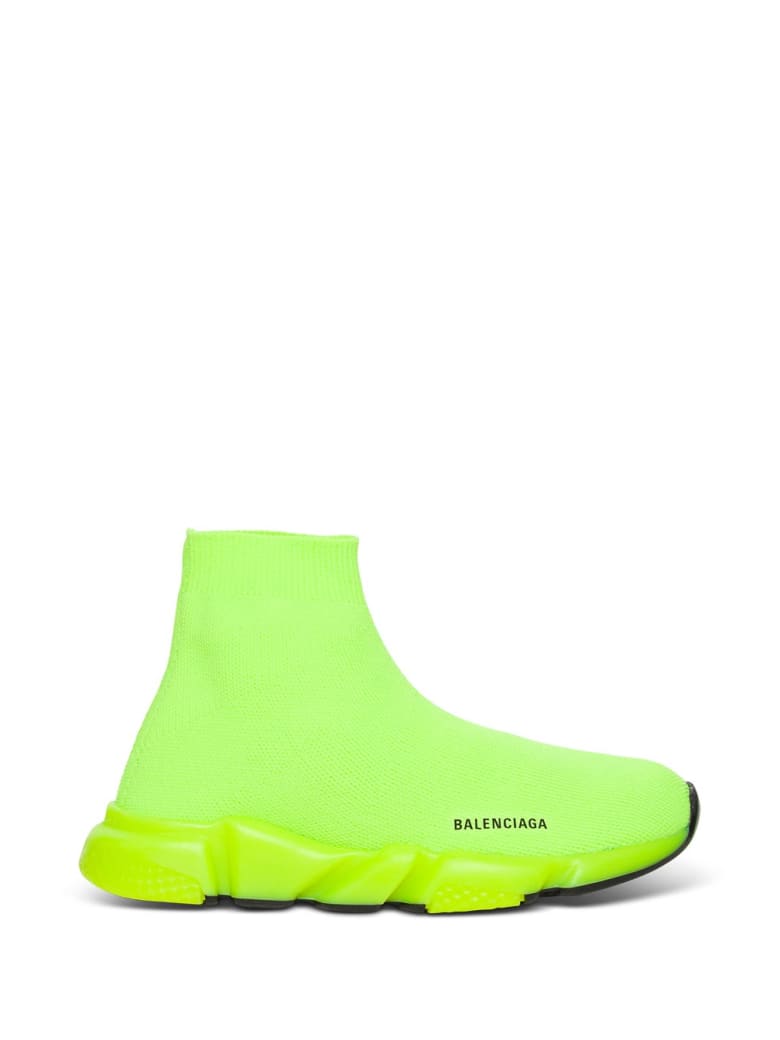 Balenciaga Speed Snekaers In Neon Yellow Knitted Stretch - Yellow