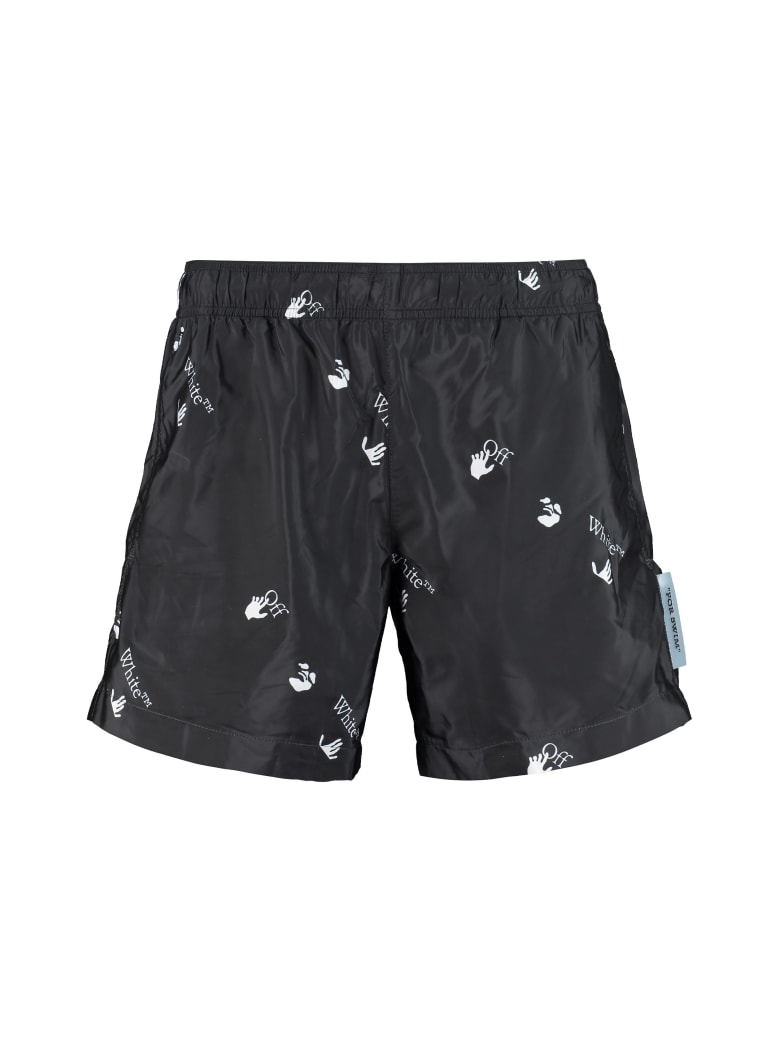 Off-White Nylon Swim Shorts - black