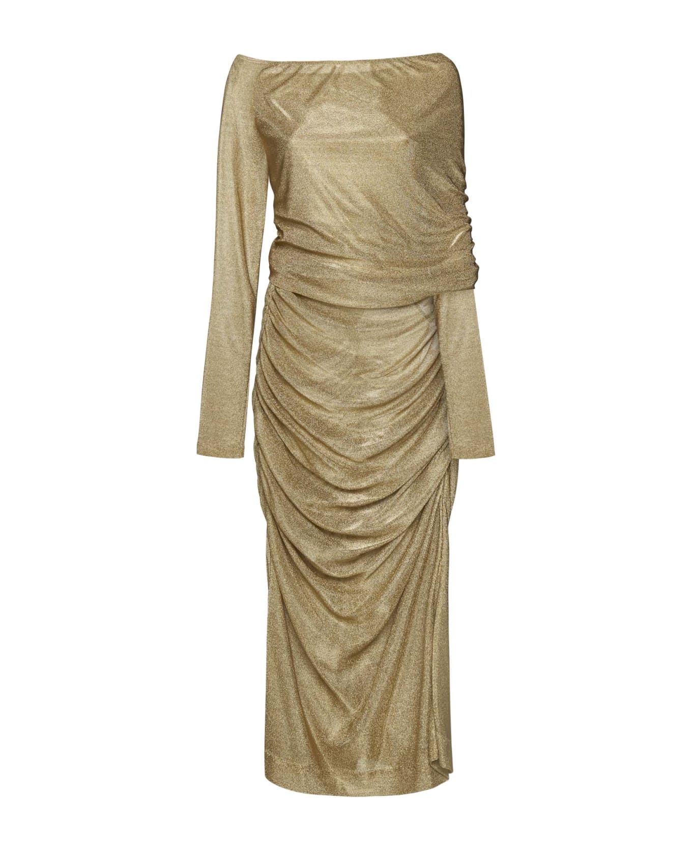 Dolce & Gabbana Draped Pencil Dress - Gold
