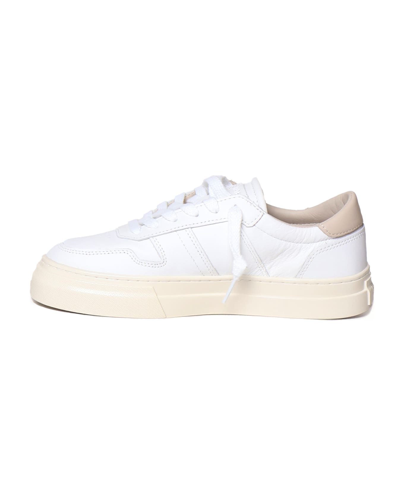 D.A.T.E. Leather And Rubber Sneakers - WHITE, beige