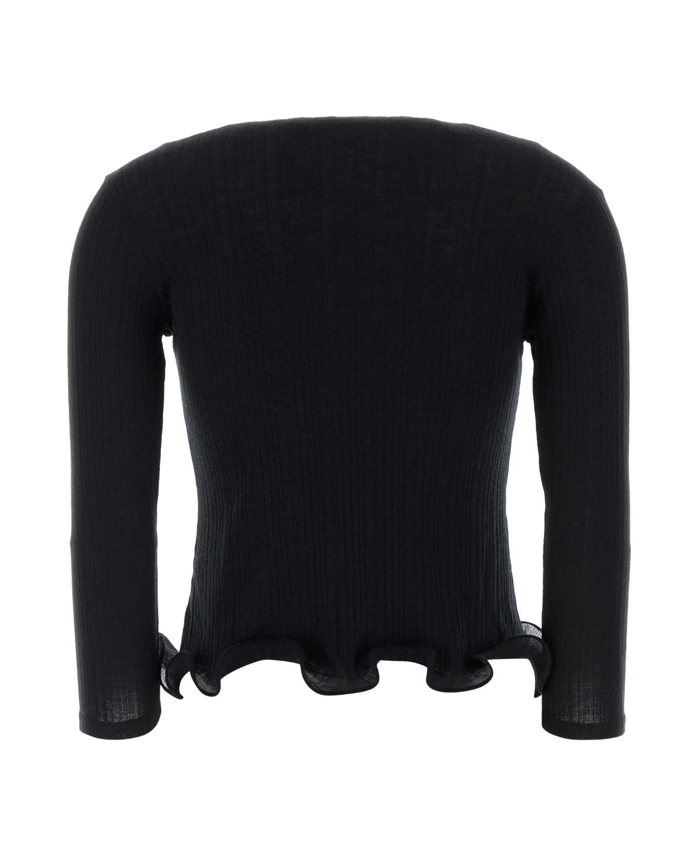 Fendi Black Wool Top - Black