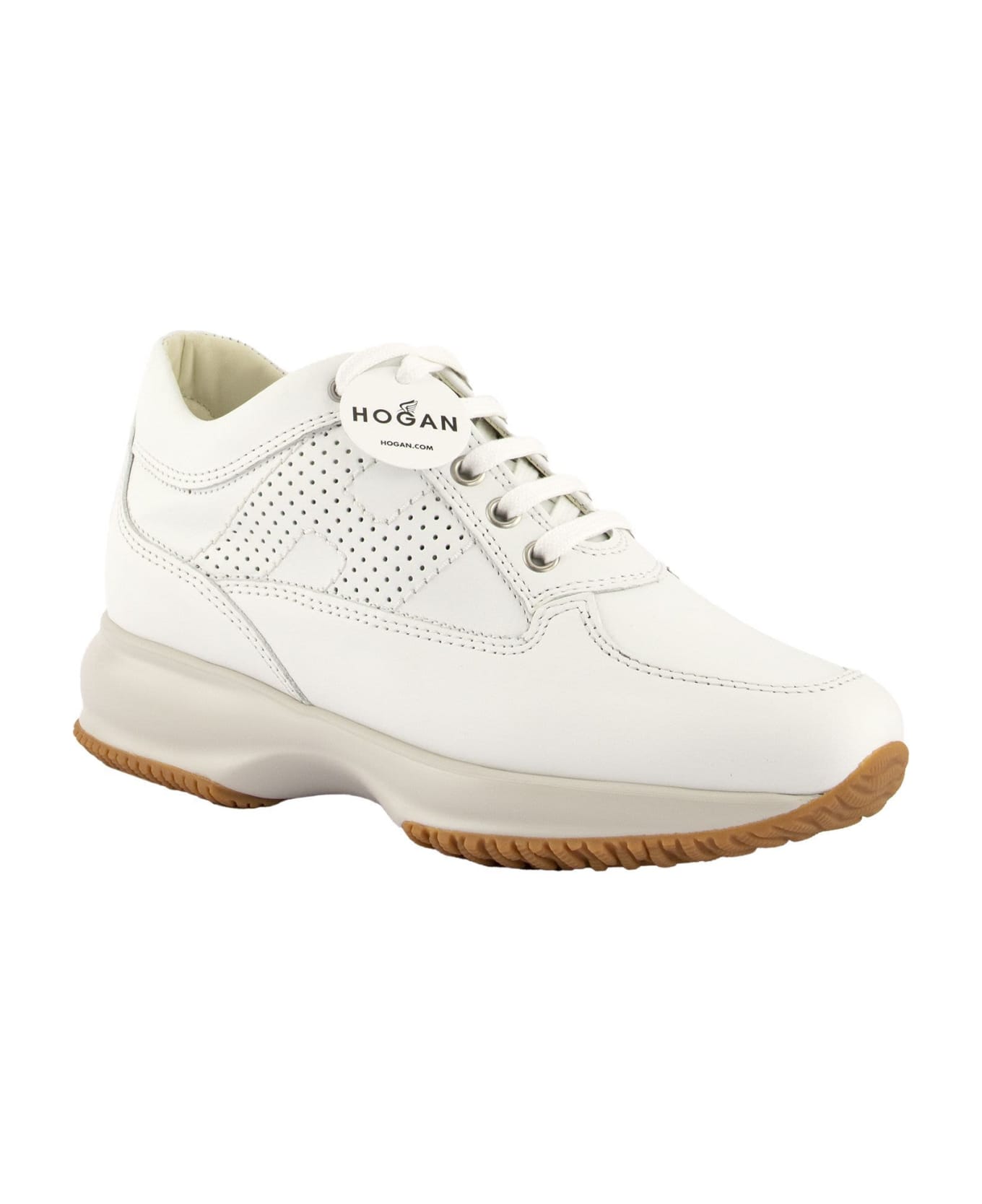 Hogan Interactive Sneakers With Perforated Monogram - White