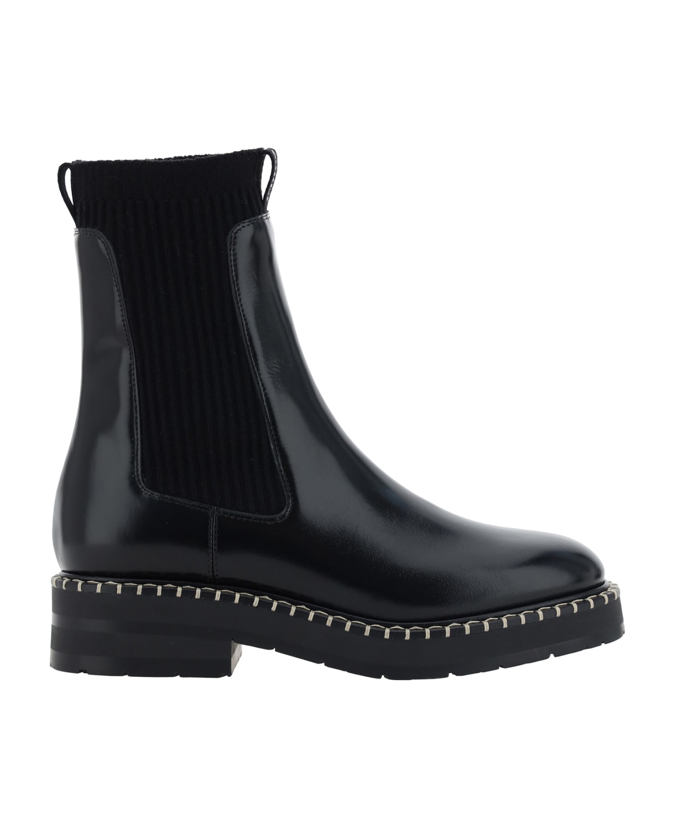 Chloé Glossy Ankle Boots - Black
