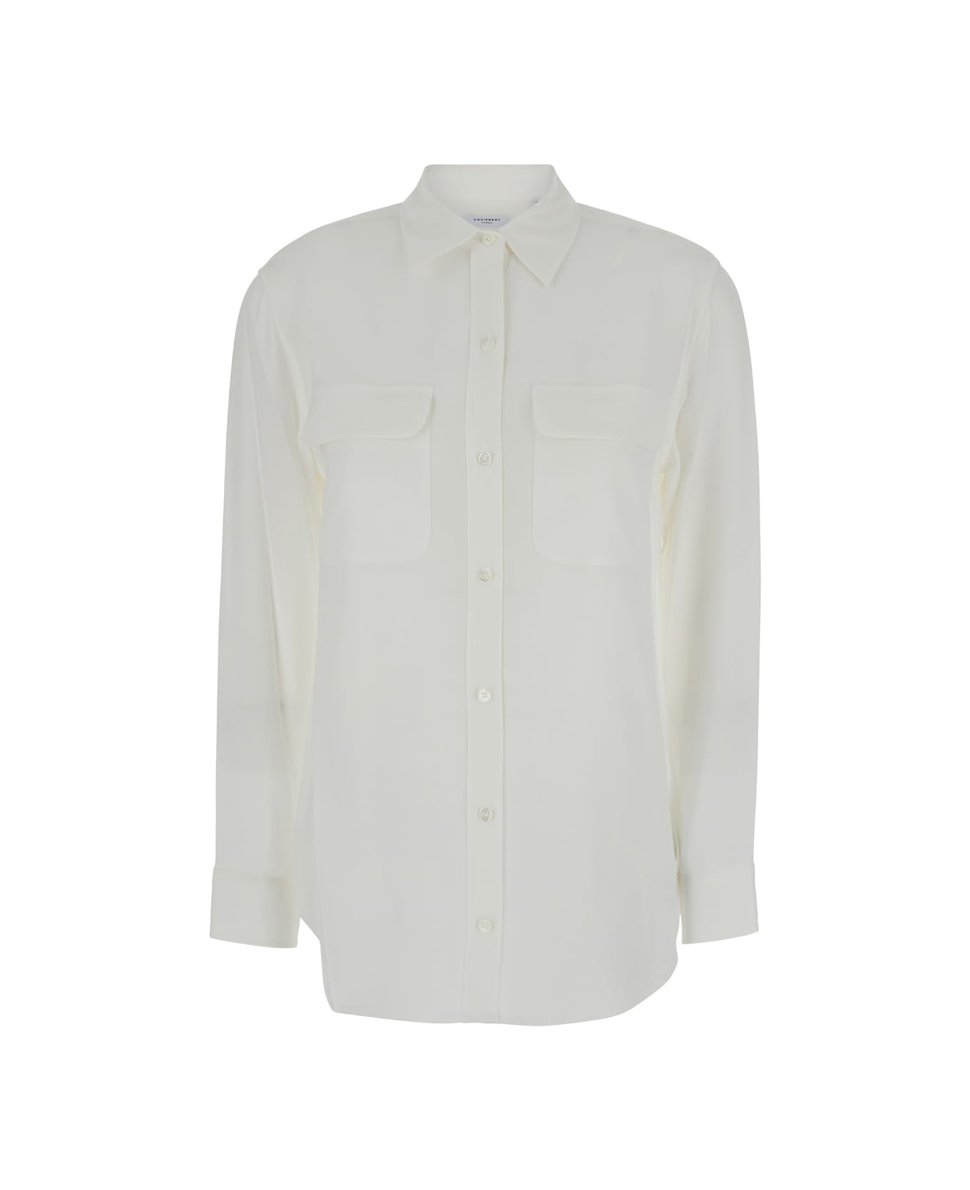 Equipment 'signature' White Shirt With Patch Pockets In Silk Woman - White