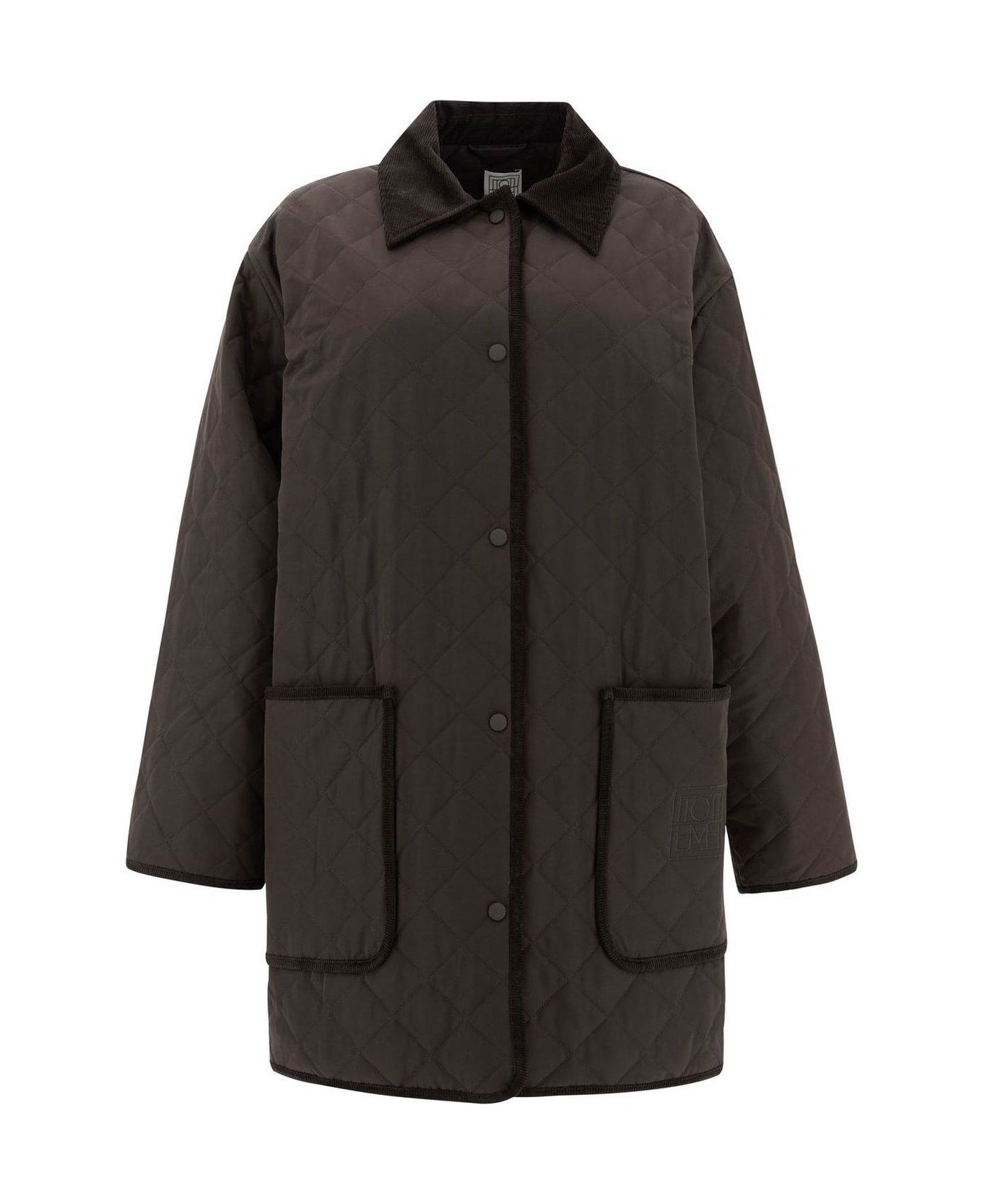 Totême Diamond-quilted Buttoned Jacket - ESPRESSO