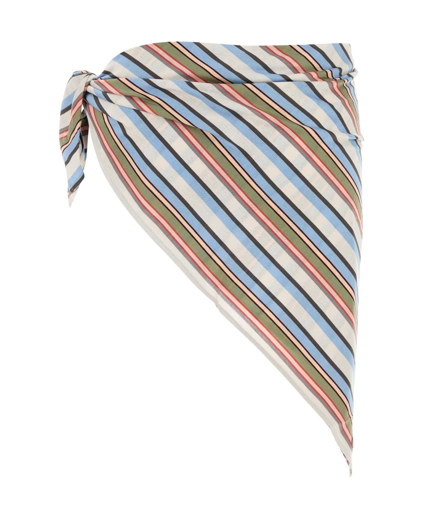 Prada Embroidered Cotton Sarong - CELESTE