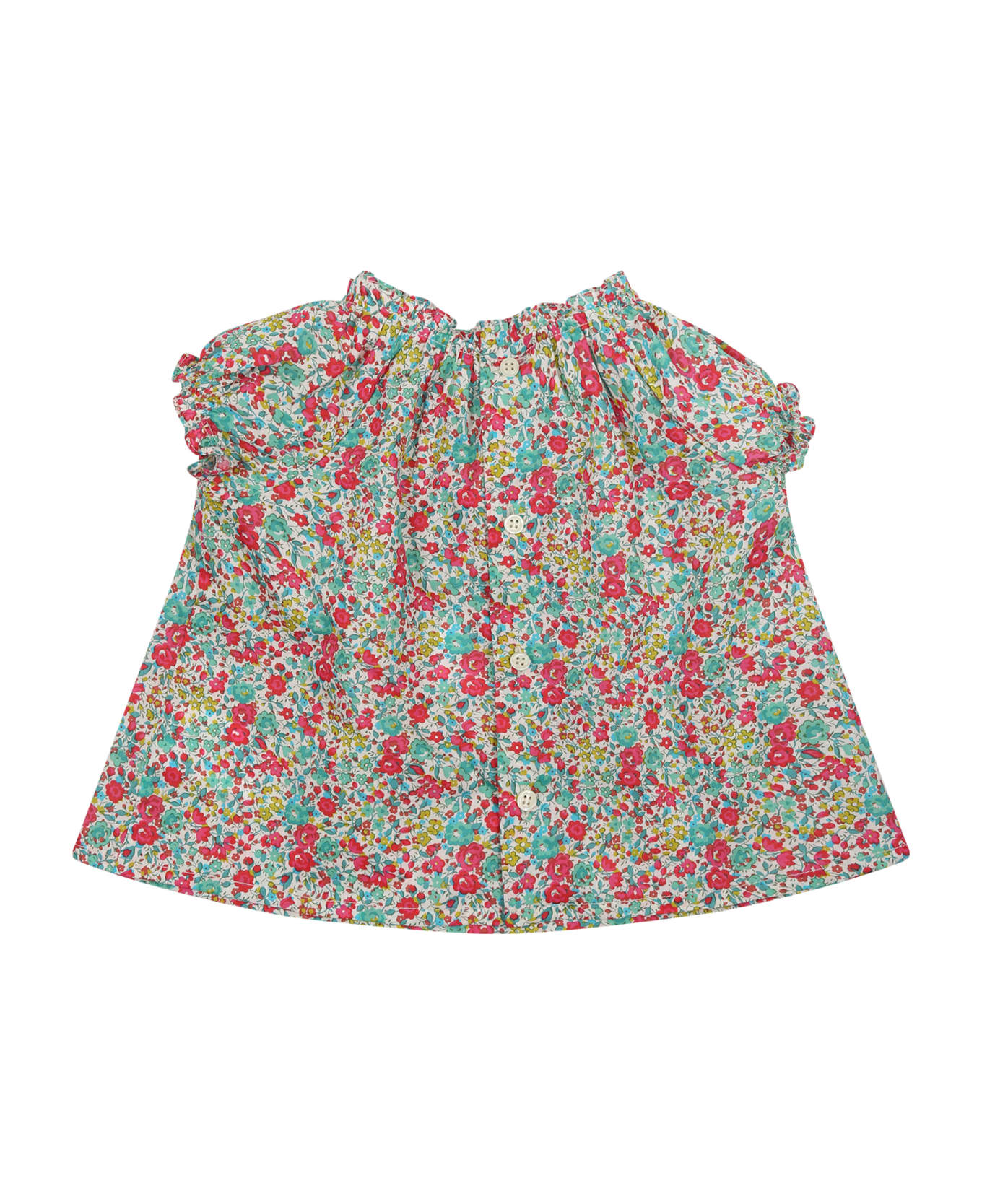 Bonpoint Multicolor T-shirt For Baby Girl With Liberty Print - Multicolor トップス