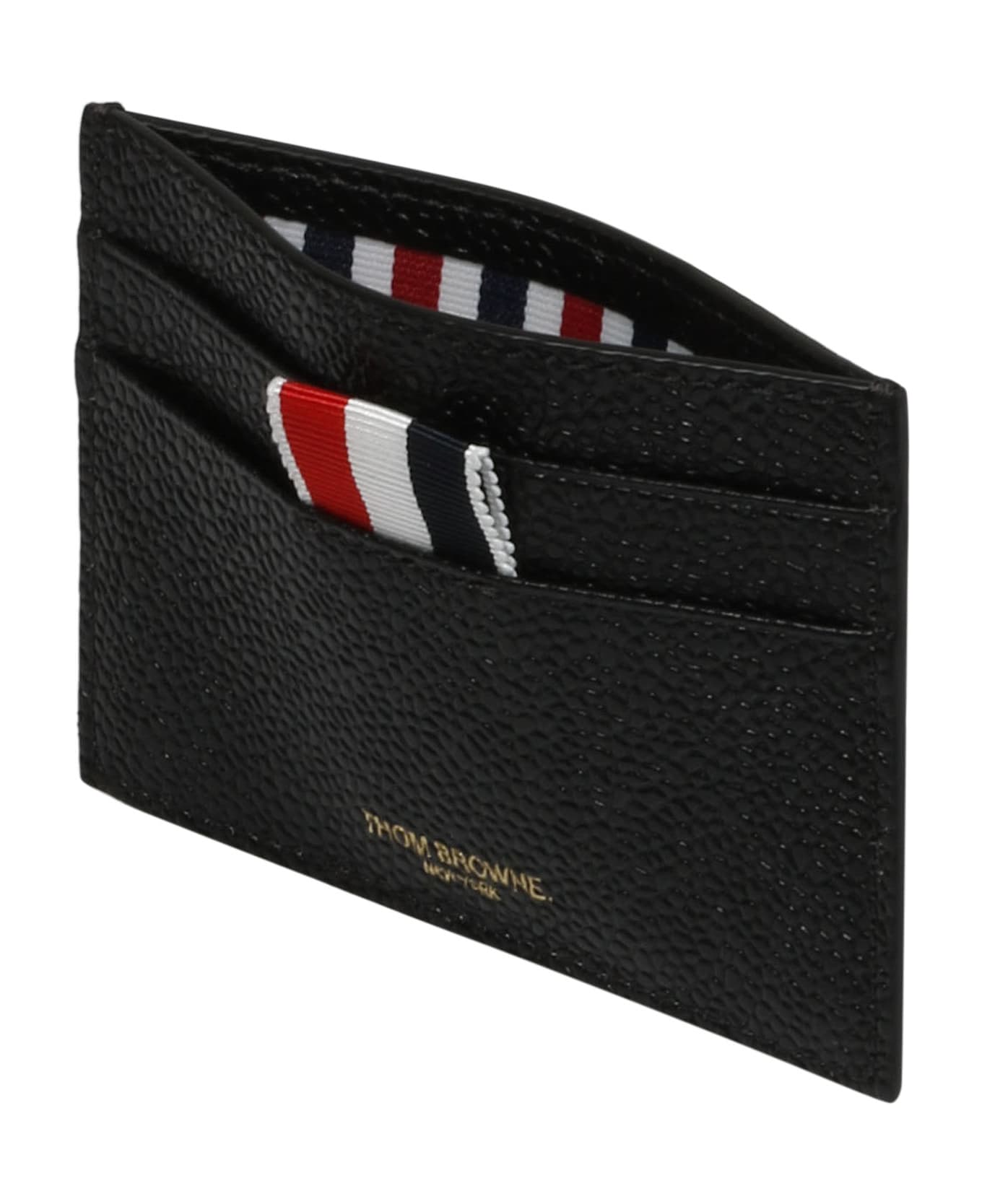 Thom Browne Black Pebble Grain Leather Card Holder - Black 財布