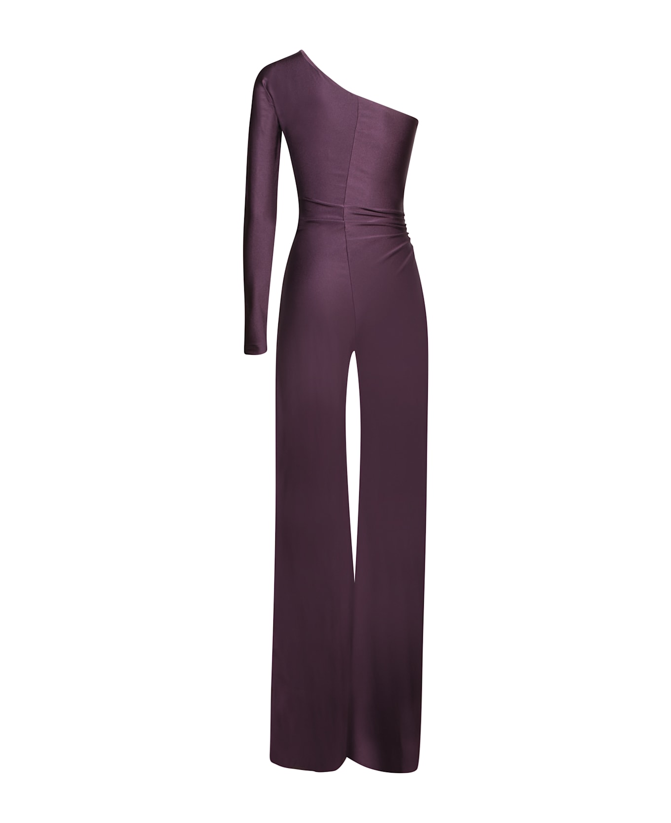 Amen Purple Lycra Jumpsuit With Buckle - Bordeaux