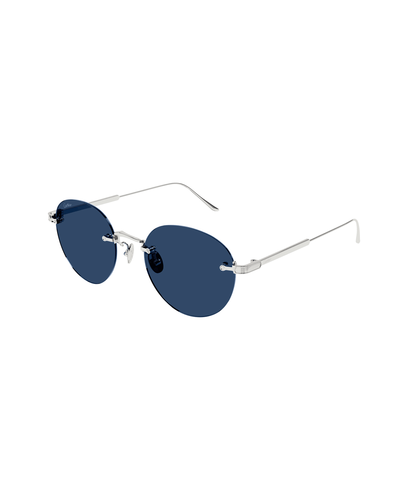 Cartier Eyewear Cartier Ct0393s Signature C De Cartier 001 Silver Light Blue Sunglasses - Argento