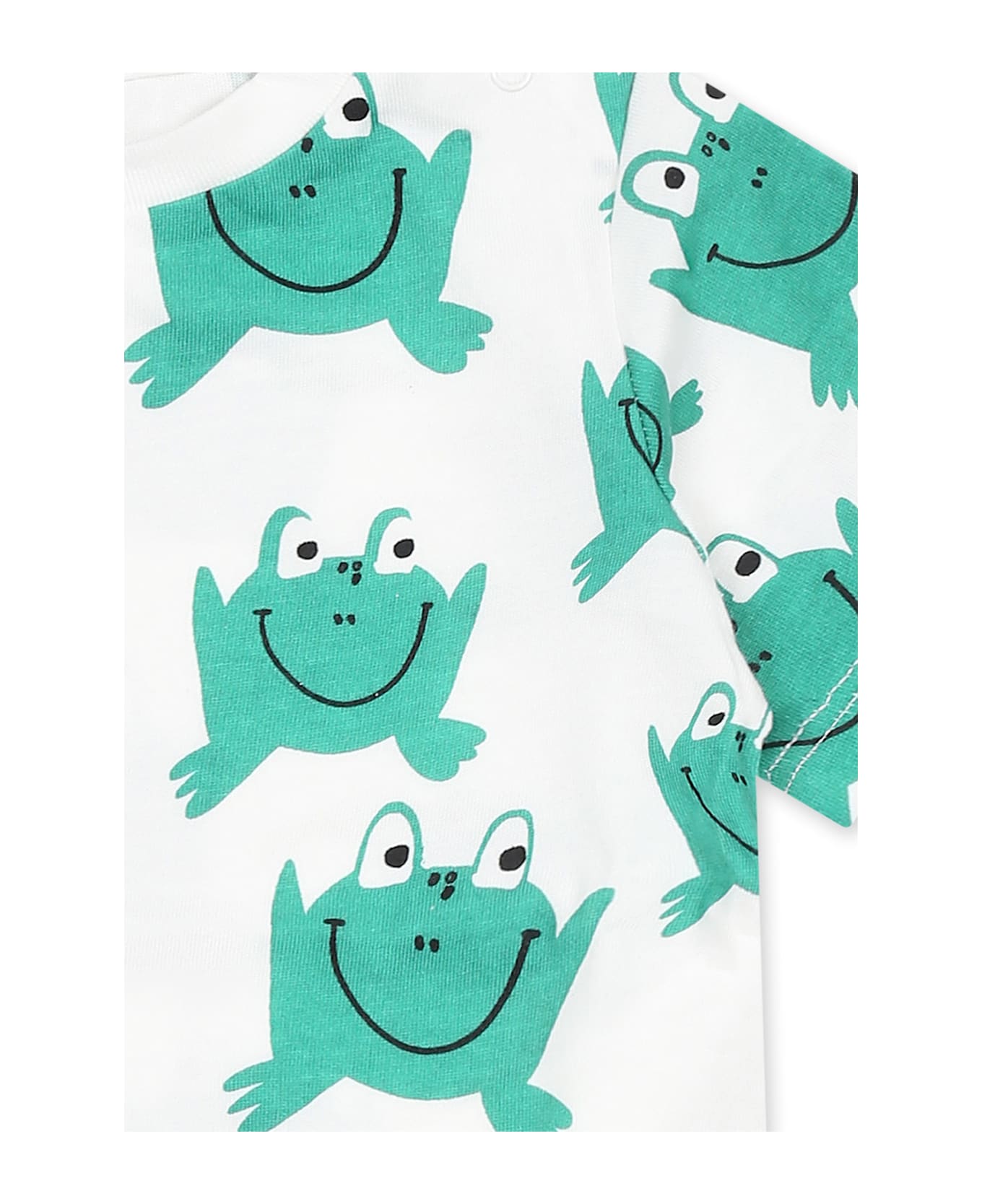 Stella McCartney Kids White T-shirt For Baby Boy With Frog - White
