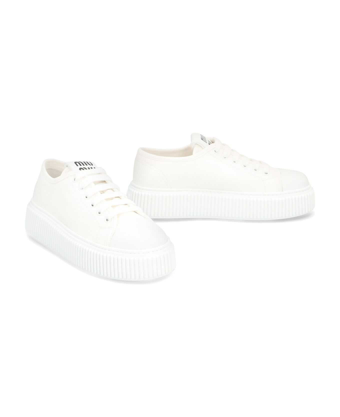 Miu Miu Fabric Low-top Sneakers - WHITE