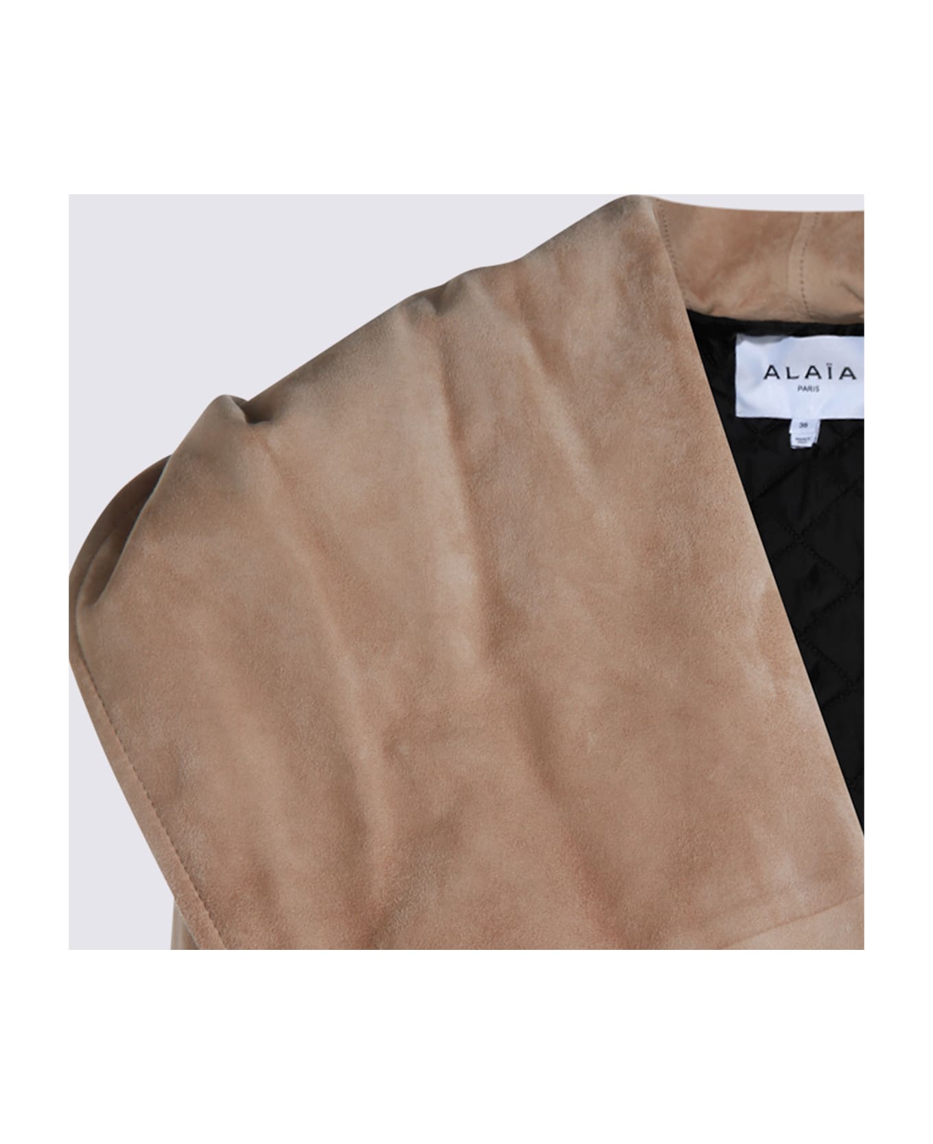 Alaia Beige Leather Jacket - BEIGE CLAIR